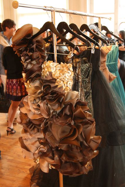 ROSA: Gold leaf and organza petal dress ROSA: Gold leaf and organza petal dress